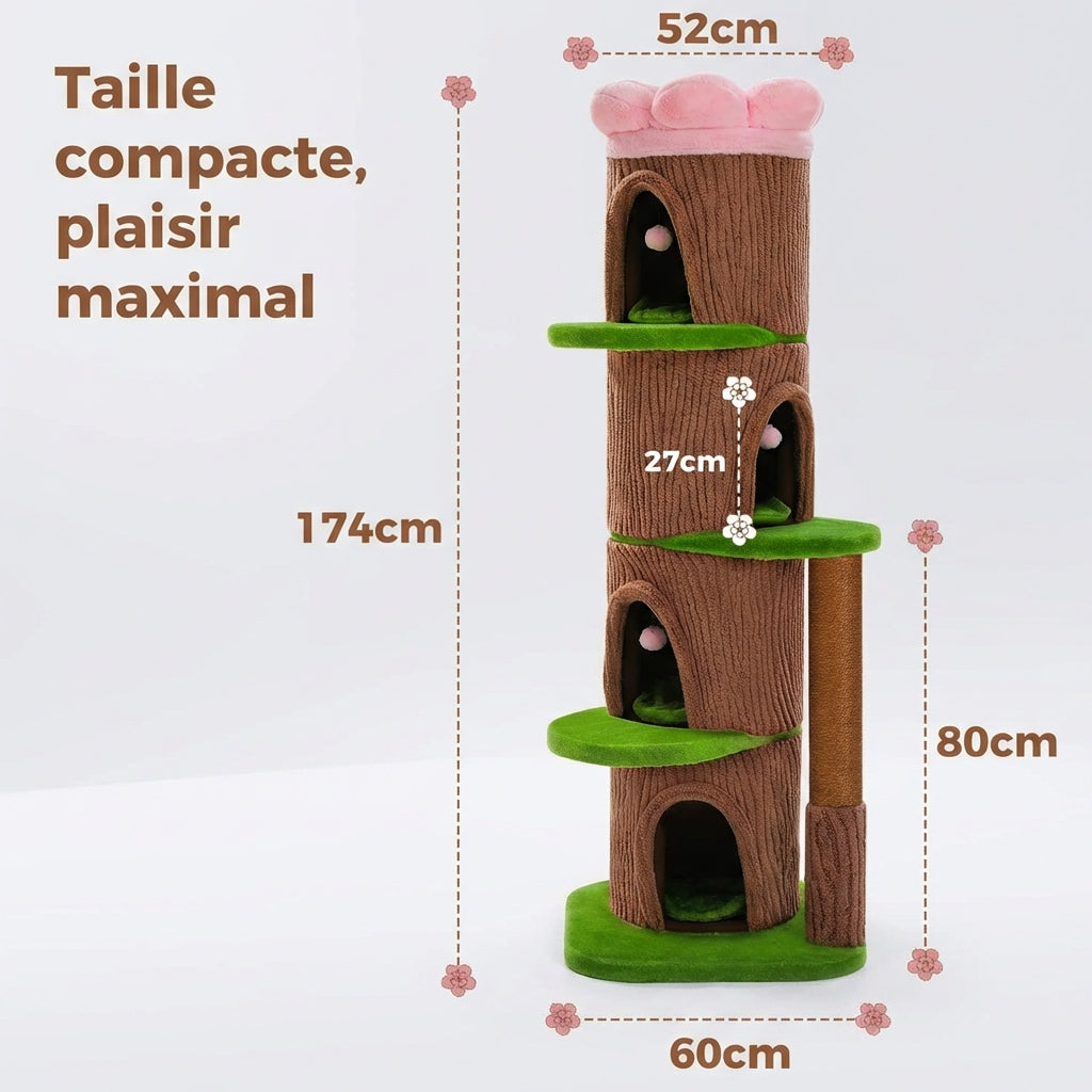 Arbre à chat géant 174cm - 4 niches