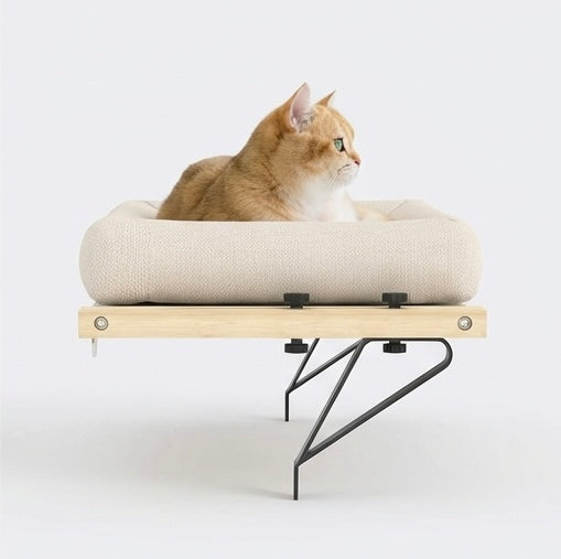 Cat bed with radiator and window design and adjustable stand - 50x36cm
