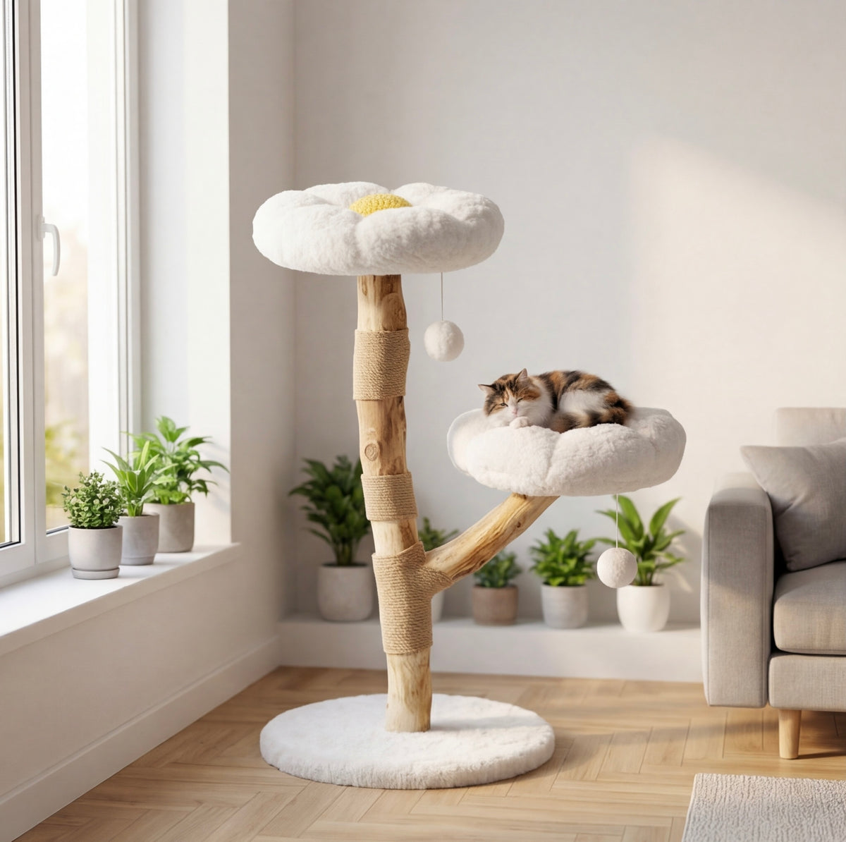 Arbre à chat fleuri 92 cm