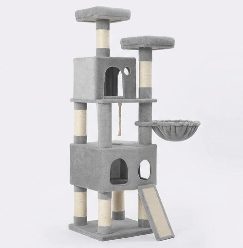 Arbre à chat 174cm multi-chats - Gris clair