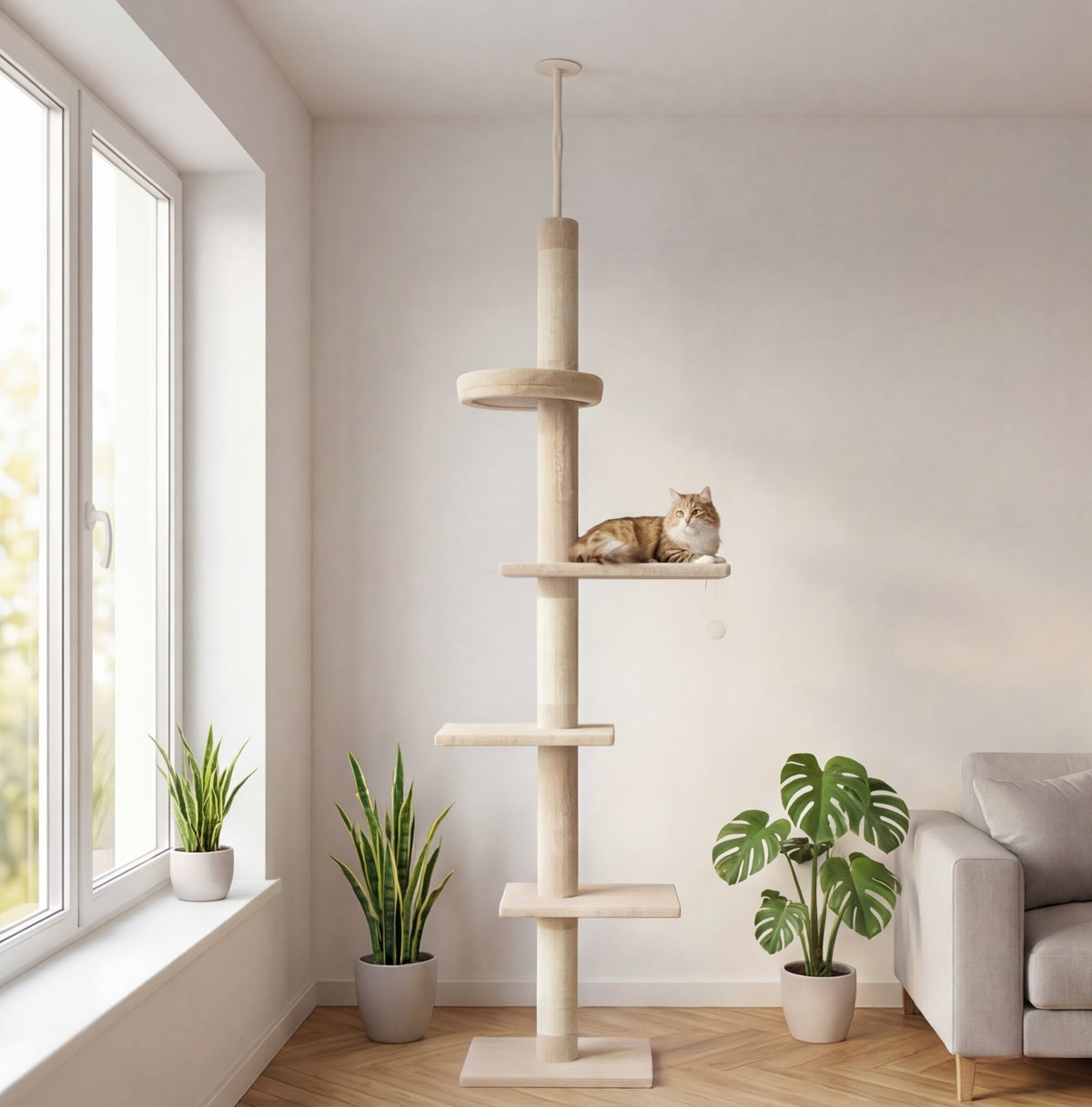 Arbre à chat à taille ajustable