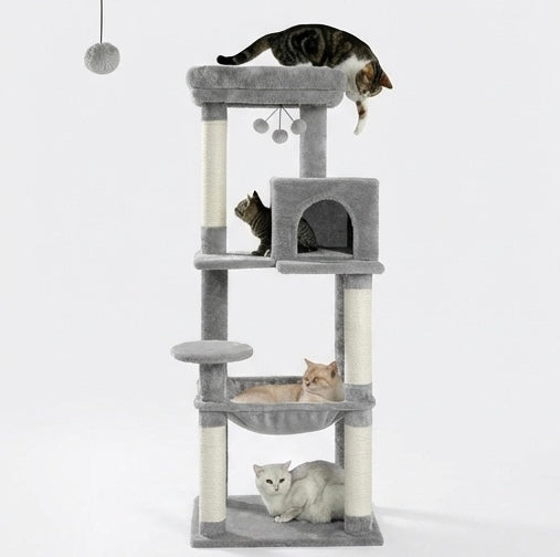 Arbre à chat 143cm avec grand hamac XXL