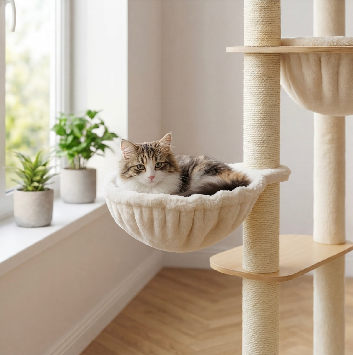 Arbre à chat multi-niveaux 136 cm avec hamac – vue 2