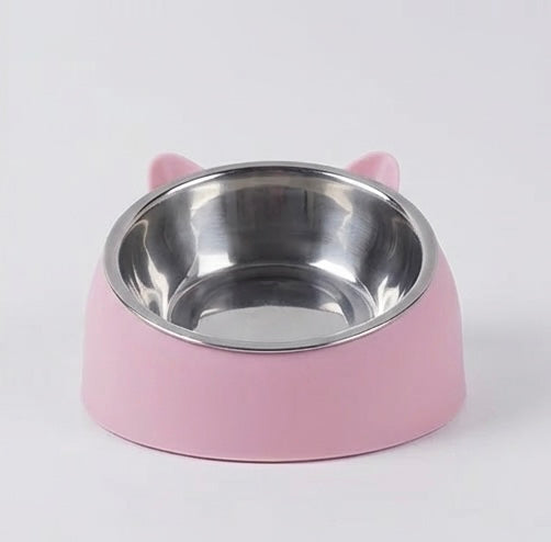 Gamelle chat surelévée inox – inclinée & protection nuque