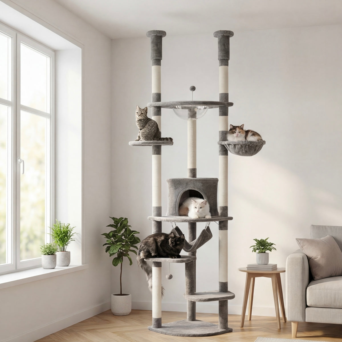 Arbre à chat XL sol-plafond 236 à 258 cm