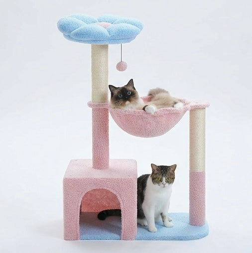Arbre à chat fleur avec hamac – vue 5