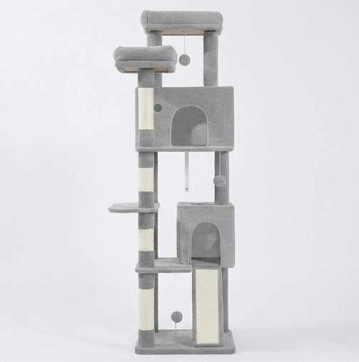 Arbre à chat vertical 178cm gris