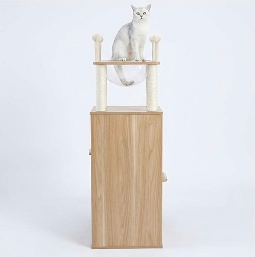 Arbre à chat château en bois design moderne – vue 7