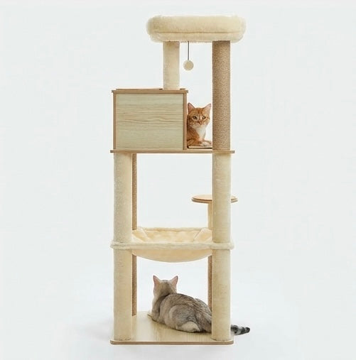 Arbre à chat beige 143 cm – vue 6