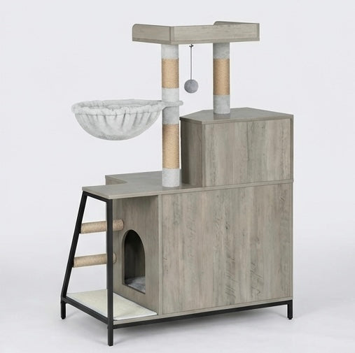 Meuble avec arbre à chat - 121 cm