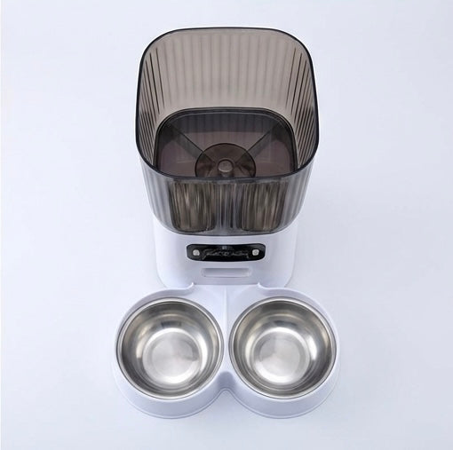 Automatischer Katzenfutterautomat 5L – Doppelnapf, WLAN & Kamera