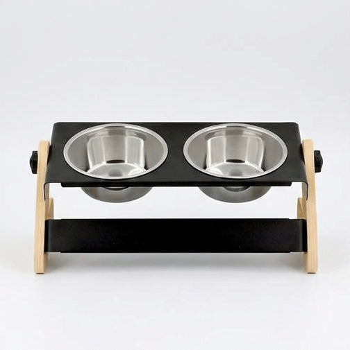 Doppelt erhöhte Katzennapf aus Edelstahl – verstellbarer Drehwinkel, 2-in-1-Nackenstütze