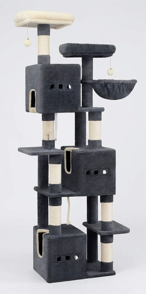Arbre à chat XXL 193 cm avec 3 niches et 7 griffoirs – vue 5