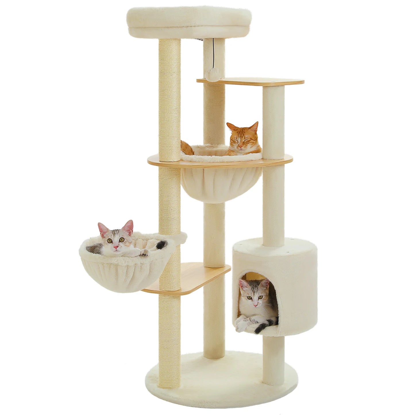 Arbre à chat multi-niveaux 136cm avec hamac