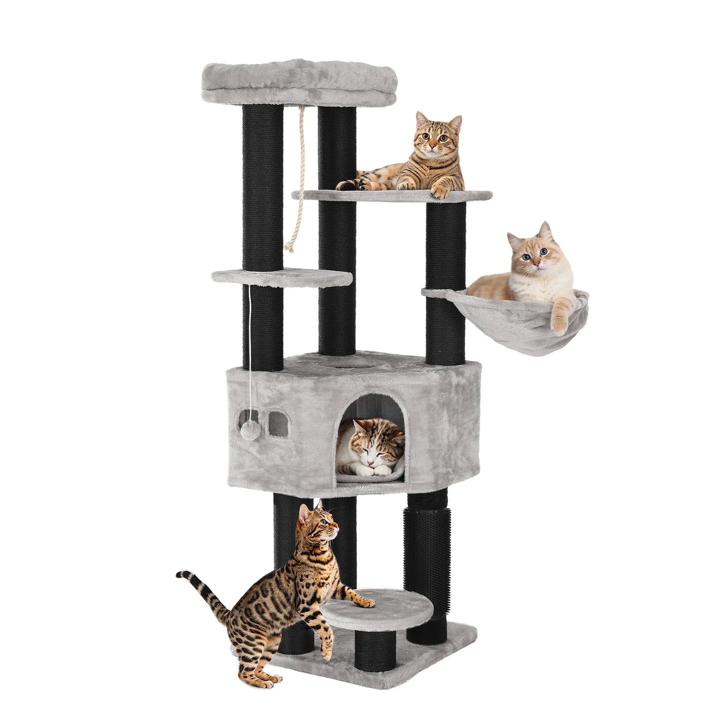 Mont Blanc — XXL Cat Tree 157 cm, 8 Scratching Posts & House