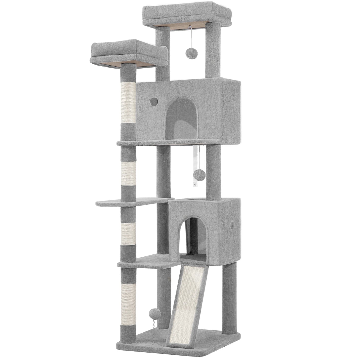 Arbre à chat vertical 178cm gris