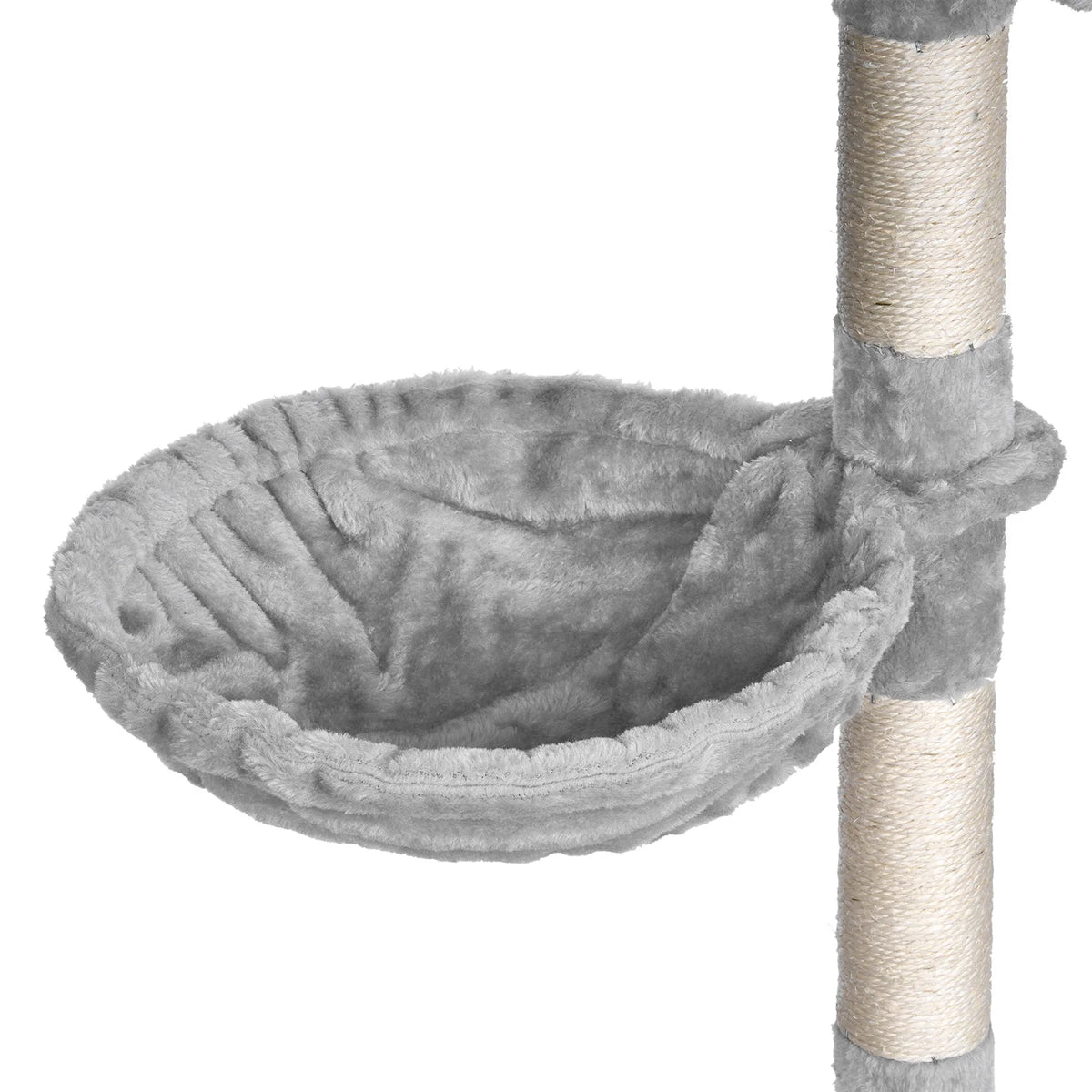 Arbre à chat 100 cm avec 7 griffoirs, maison 3 portes et hamac – vue 6