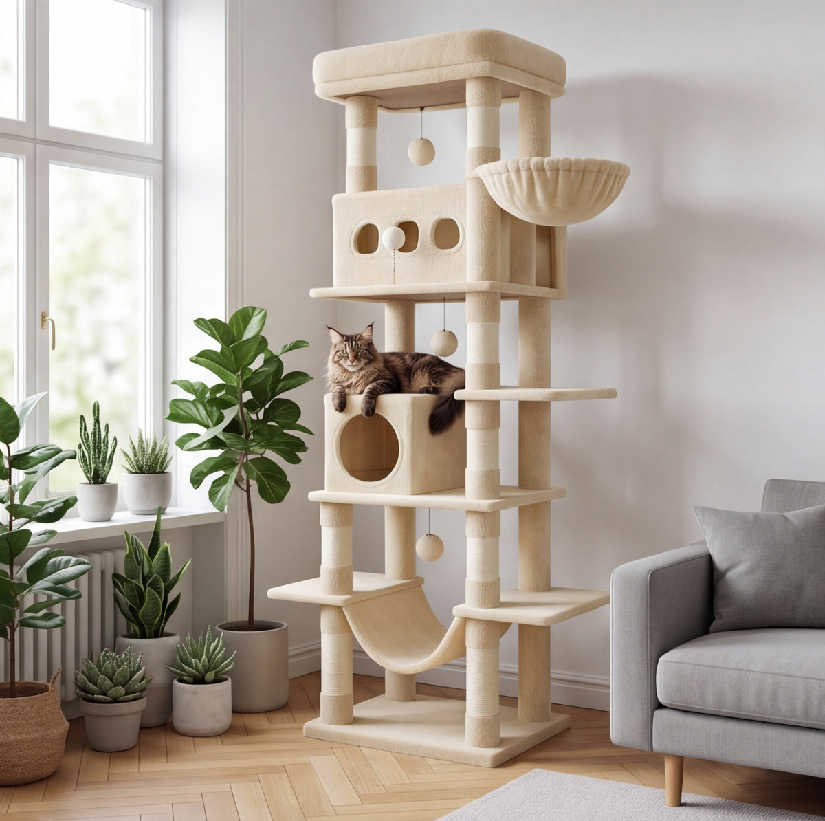 Arbre à chat XXL 170 cm spécial Maine Coon – vue 3