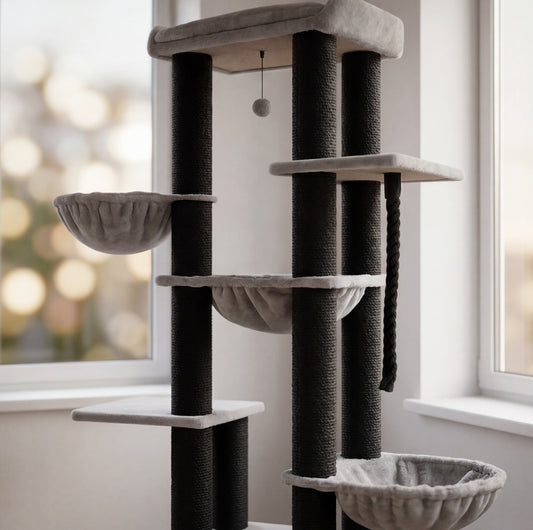 Arbre à chat XXL – 11 griffoirs & hamac grands chats