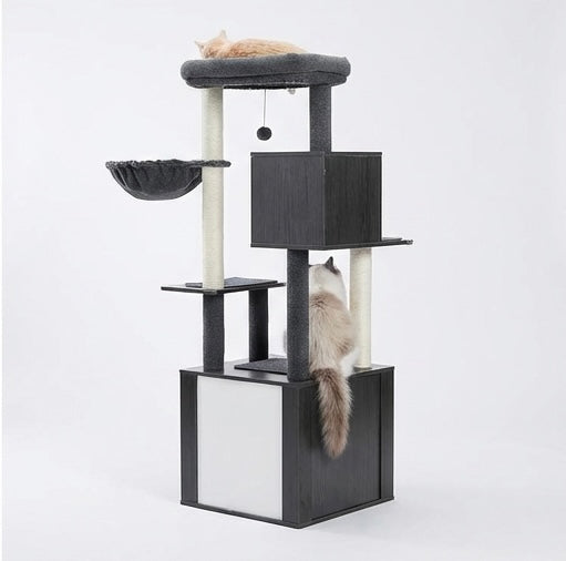 Arbre à chat avec meuble litière intégré