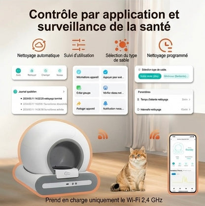 Litière autonettoyante connectée WiFi – 65L