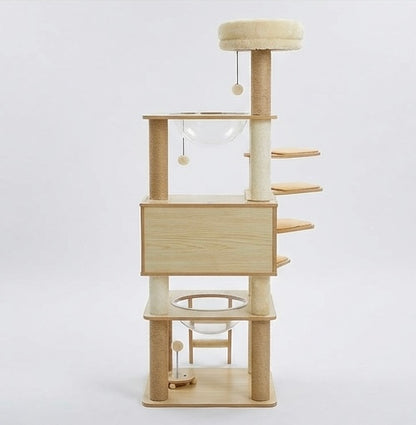 Arbre à chat capsules 150cm beige