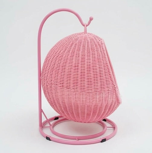 Handgeflochtene Katzenschaukel aus Rattan