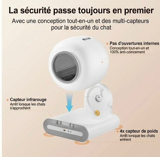 Litière autonettoyante connectée WiFi – 65L