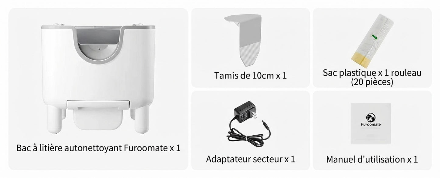 Litière auto-nettoyante ouverte avec contrôle odeurs