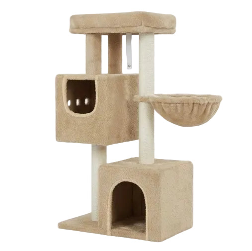 Arbre à chat 98cm double cave style végétal