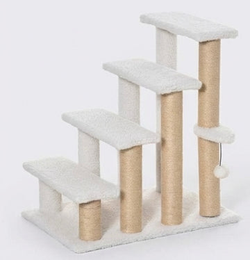 Escalier pour chat 4 marches avec griffoir - Protège canapé et fauteuil