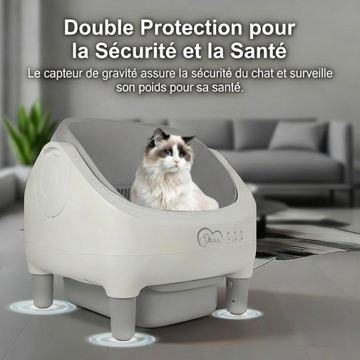 Selbstreinigende Katzentoilette mit Öffnung oben – mit App-Anbindung und Beuteln