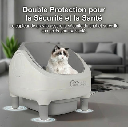 Selbstreinigende Katzentoilette mit Öffnung oben – mit App-Anbindung und Beuteln