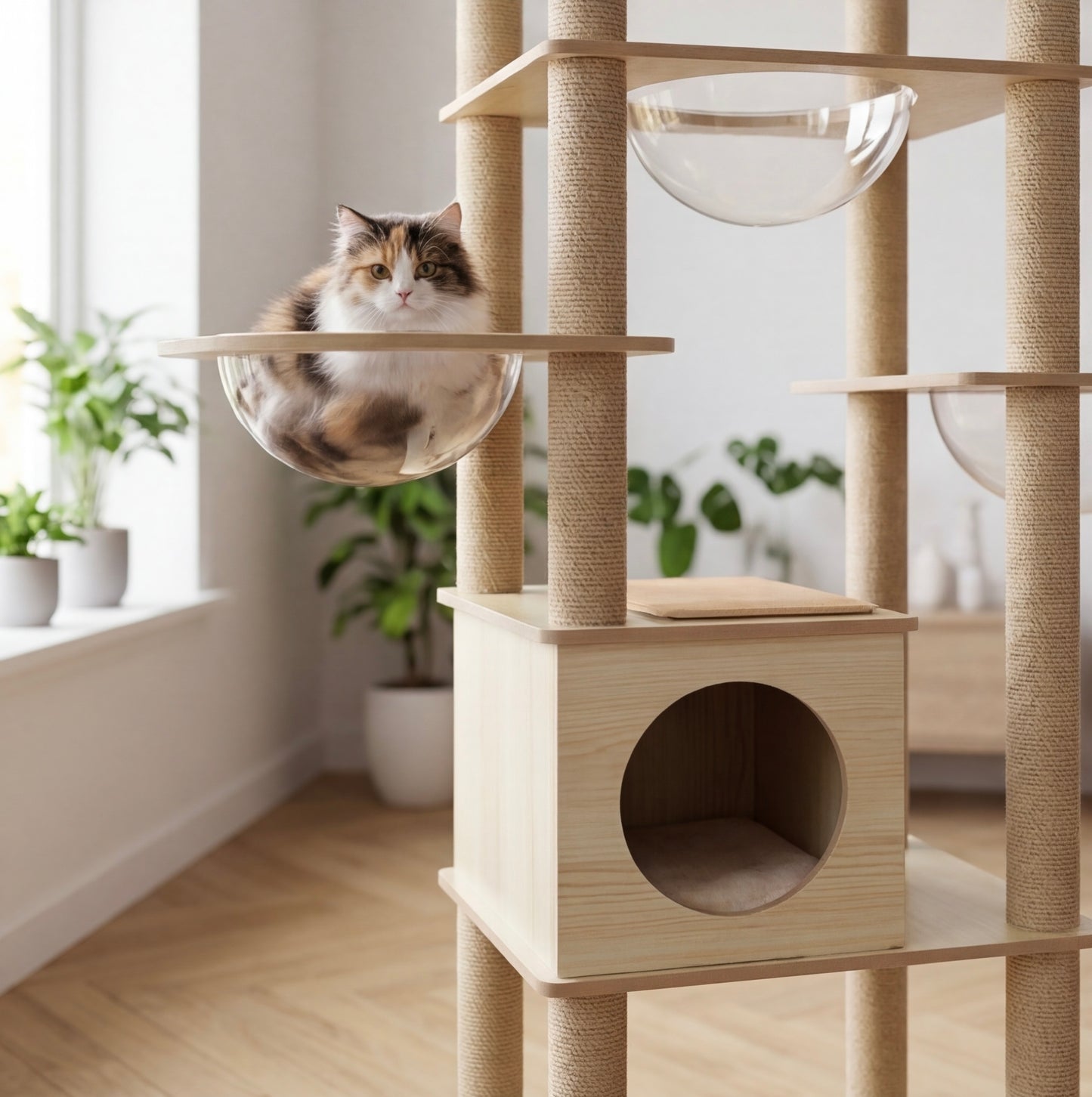 Arbre à chat géant 180cm beige