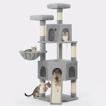 Arbre à chat 174cm multi-chats - Gris clair