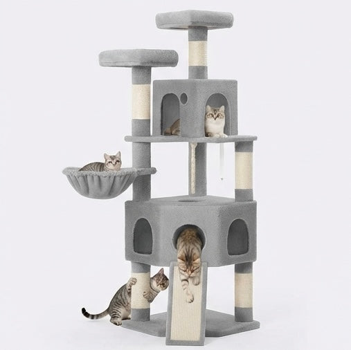 Arbre à chat 174cm multi-chats - Gris clair