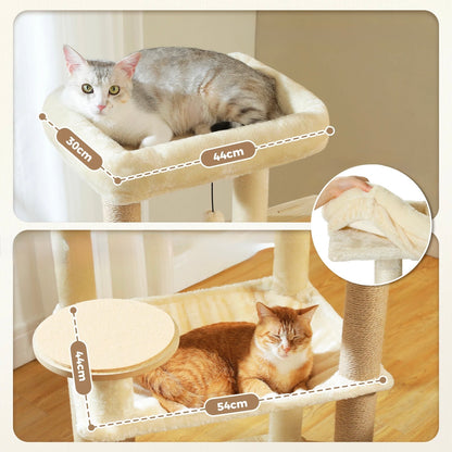 Arbre à chat bois 143cm beige