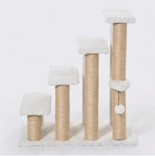 4-step cat staircase with scratching post - Protects sofa and armchair