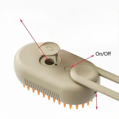 Brosse spray vapeur pour chat - Humidifie et démêle