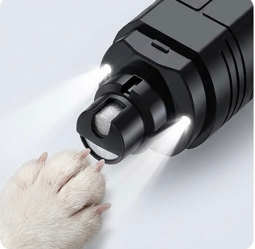 Elektrischer Katzenkrallenschneider mit 2 LED-Leuchten – USB-aufladbar, leise, professionelle Fellpflege