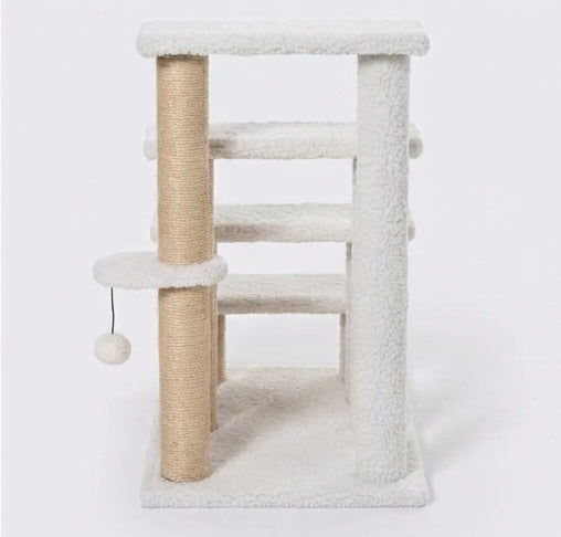 Escalier pour chat 4 marches avec griffoir - Protège canapé et fauteuil