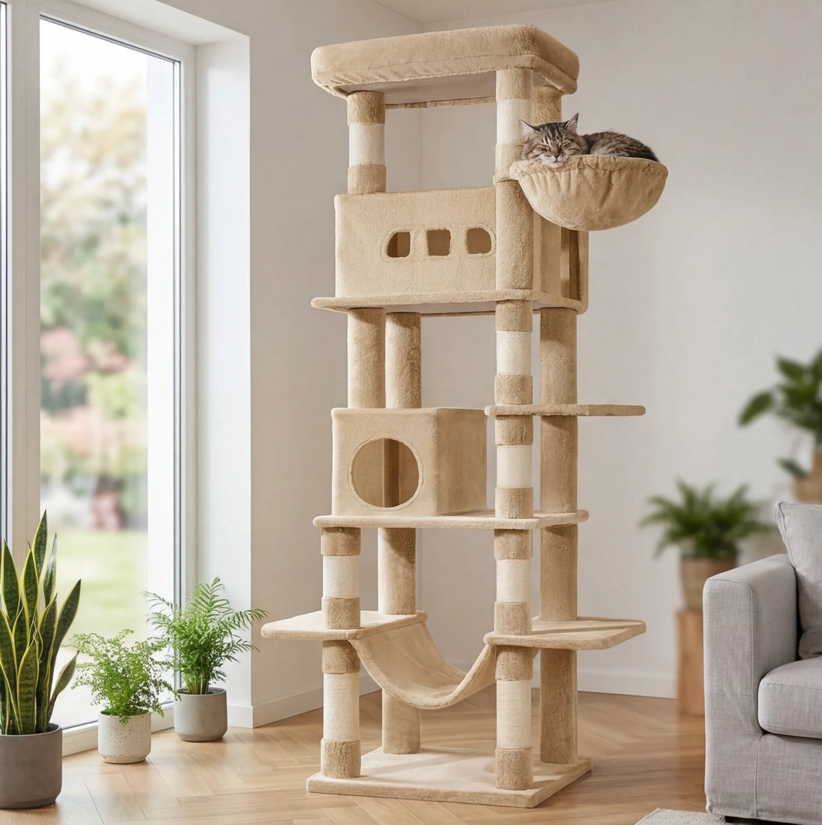 Arbre à chat XXL 210 cm pour très grands chats – vue 2