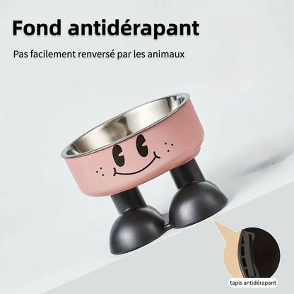 Gamelle chat surelévée inox – anti-déversement