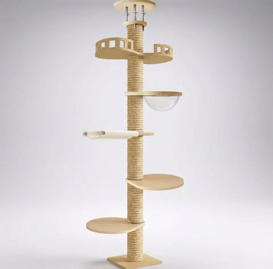 Arbre à chat bois massif – sol-plafond 271-305 cm