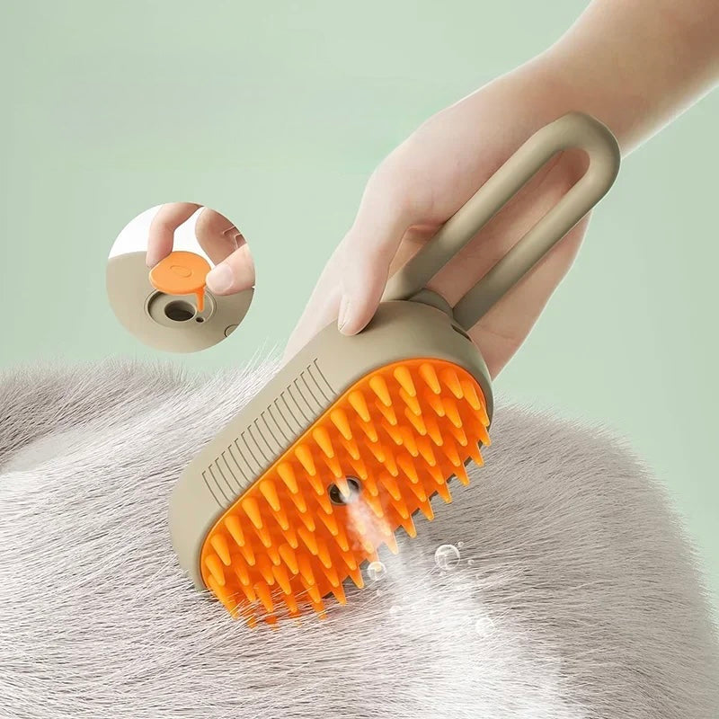 Brosse spray vapeur pour chat - Humidifie et démêle