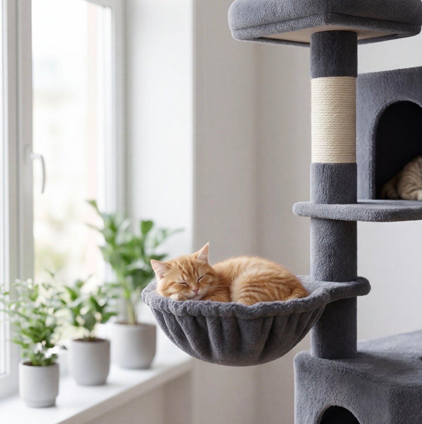 Arbre à chat 174cm multi-chats - Gris foncé