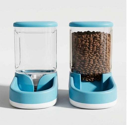Set of 2 automatic cat feeders - Blue