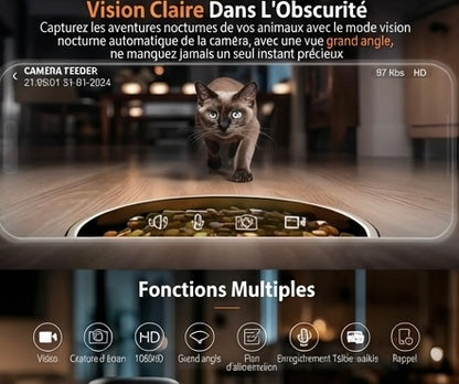 Automatic cat feeder – 1080P camera, night vision & WiFi
