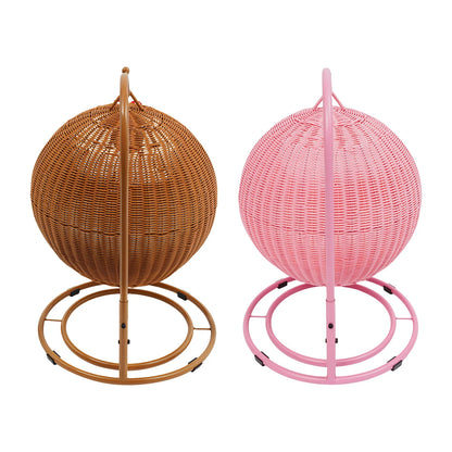 Handgeflochtene Katzenschaukel aus Rattan
