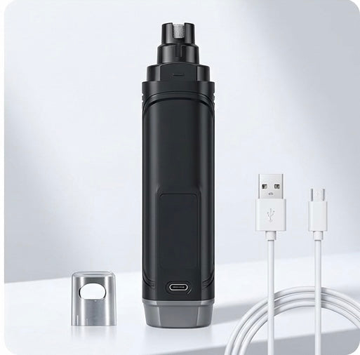 Elektrischer Katzenkrallenschneider mit 2 LED-Leuchten – USB-aufladbar, leise, professionelle Fellpflege